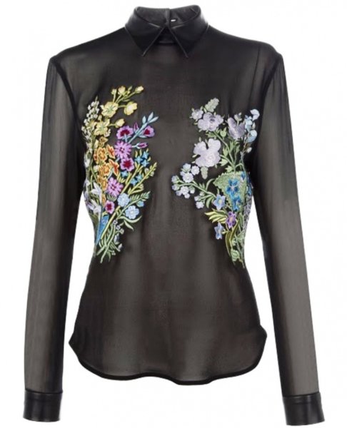 Вышивка на блузку из бисера