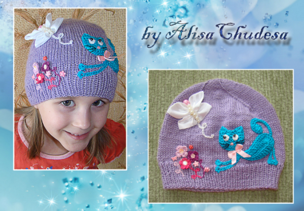 Вышивка на детской шапке