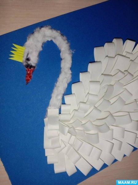 Объемная аппликация лебедь