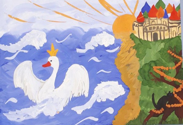 Рисование иллюстрации к сказке о царе Салтане