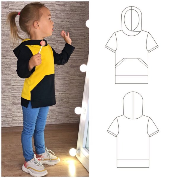 Лекало толстовки с капюшоном детская