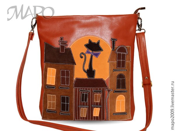 Сумка с аппликацией кошки