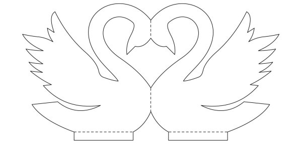 Трафарет лебедя для вырезания из бумаги шаблоны