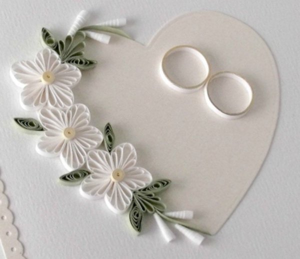 Квиллинг открытки на свадьбу