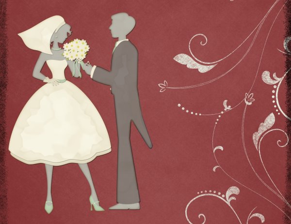 Молодожены рисунок