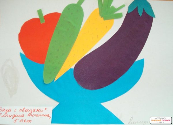 Аппликация овощи в подготовительной группе