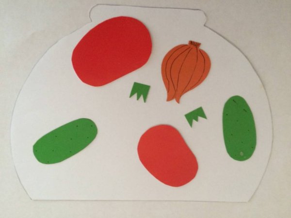 Аппликация фрукты на тарелке в старшей группе