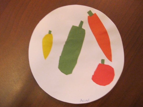 Аппликация овощи старшая группа