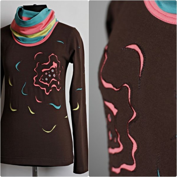 Прорезная аппликация на трикотаже