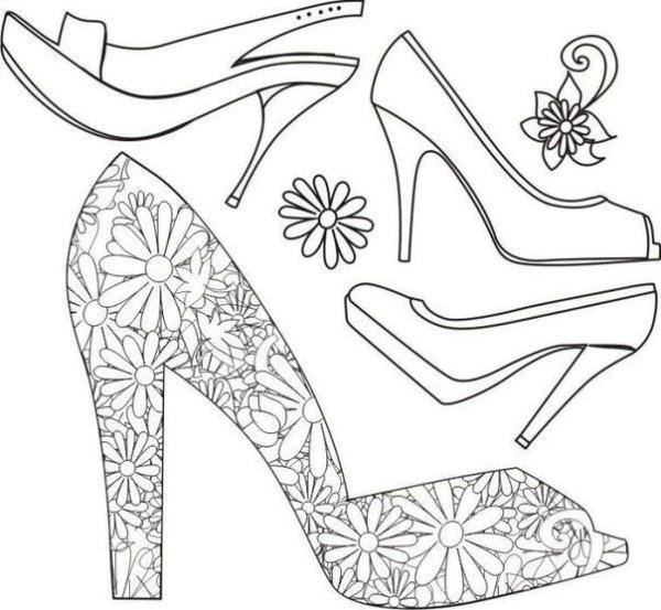 Трафарет обуви для вырезания