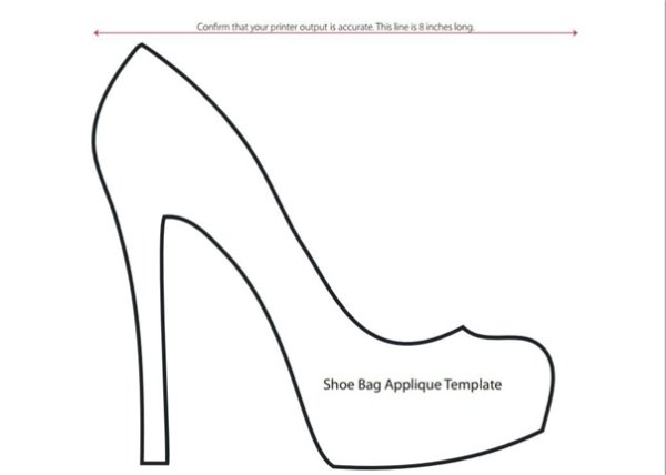 Шаблон туфли для аппликации