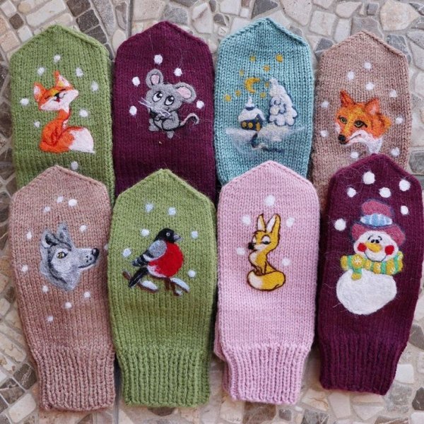 Аппликация на варежках