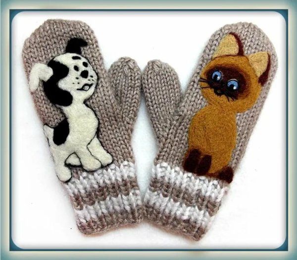 Рукавицы вязаные детские