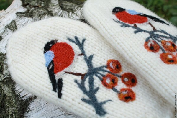 Вышивка на варежках