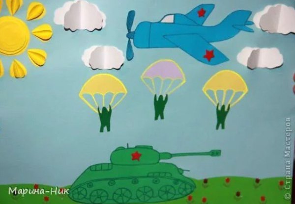 Аппликация танк в подготовительной группе