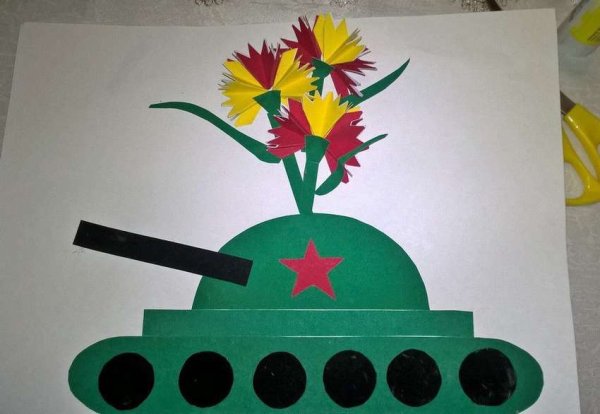 Аппликация к 23 февраля для детей