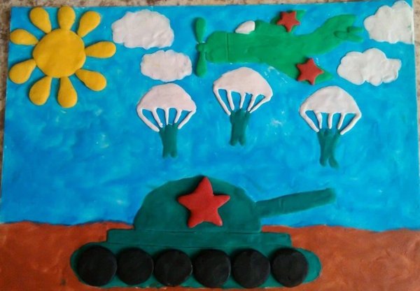 Пластилинография для дошкольников 23 февраля