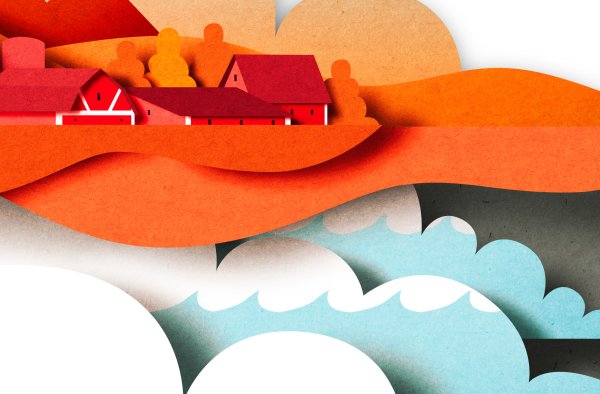 Многослойная аппликация из бумаги