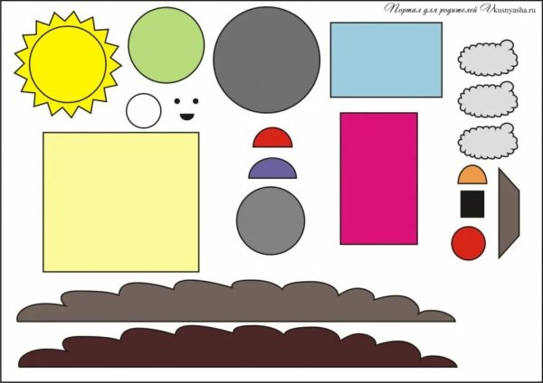 Аппликация из геометрических фигур для детей