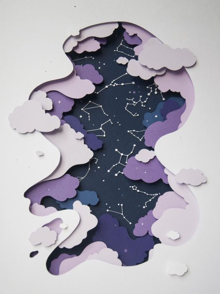 Иллюстрация в стиле paper Cut