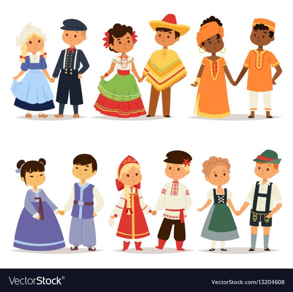 Векторные люди в национальных костюмах