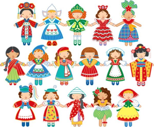 Дети разных народов в национальных костюмах