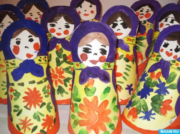 Веселые матрешки рисование в средней группе