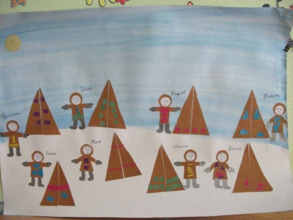 Аппликация чум в подготовительной группе