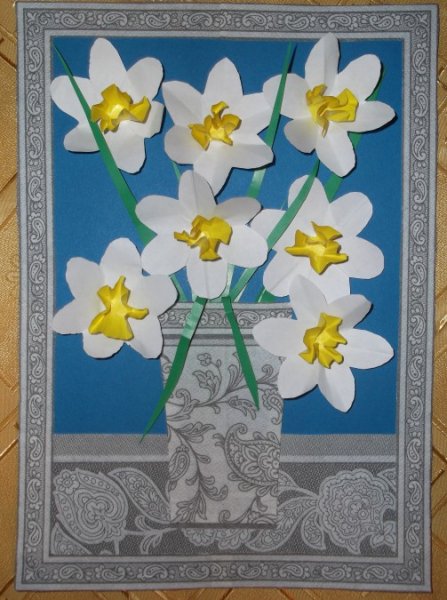 Аппликация весенние цветы