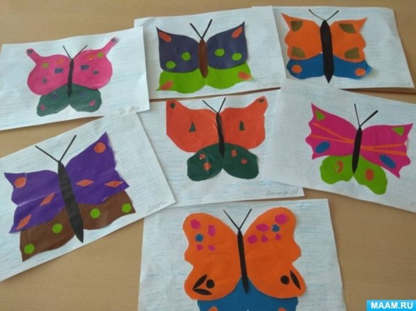 Аппликация бабочка в старшей группе
