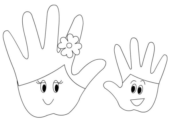 Ладошки раскраска для детей