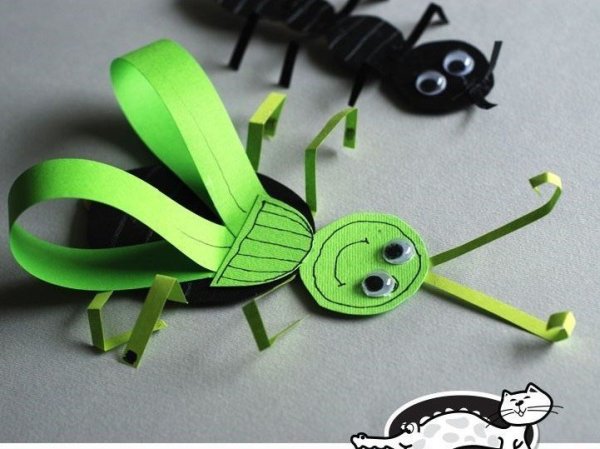 Насекомые из цветной бумаги