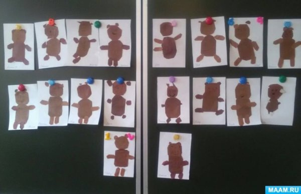 Аппликация мишка в старшей группе