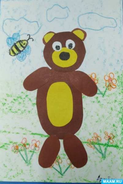 Аппликация мишка и его друзья старшая группа