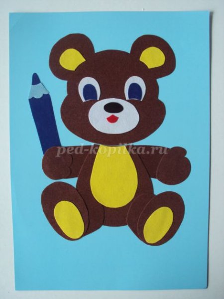 Медведь аппликация для детей