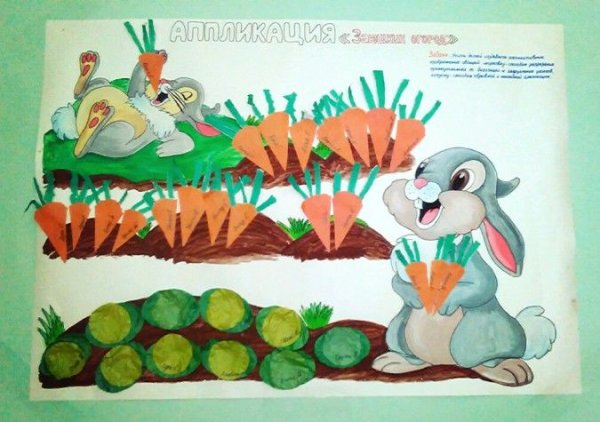 Заюшкин огород аппликация в средней