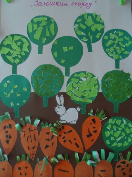 Аппликация в средней группе на тему овощи