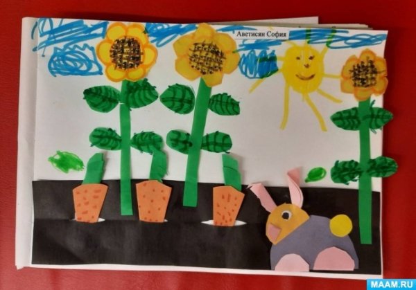 Аппликация огород средняя группа