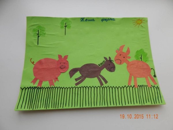 Аппликация наша ферма в подготовительной группе