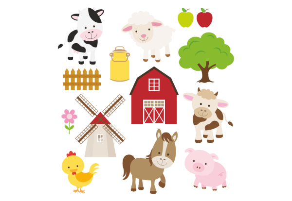 Аппликация ферма с животными