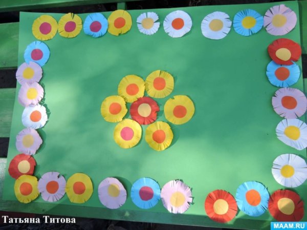 Аппликация Цветочная Поляна в средней группе