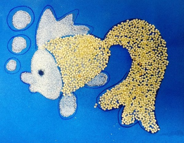 Аппликация крупой