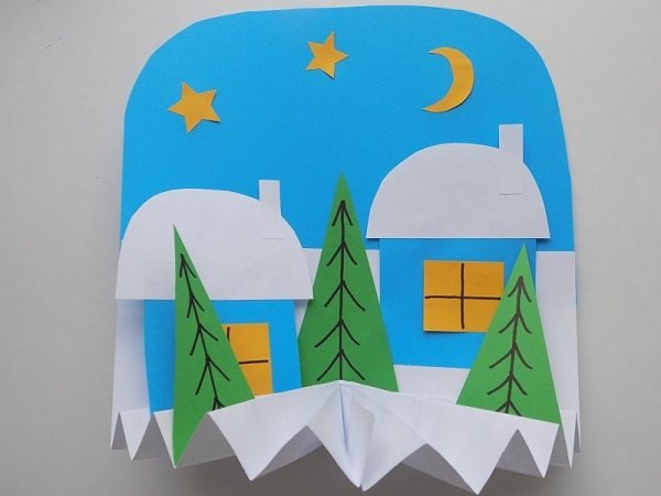 Зимняя аппликация в детском саду