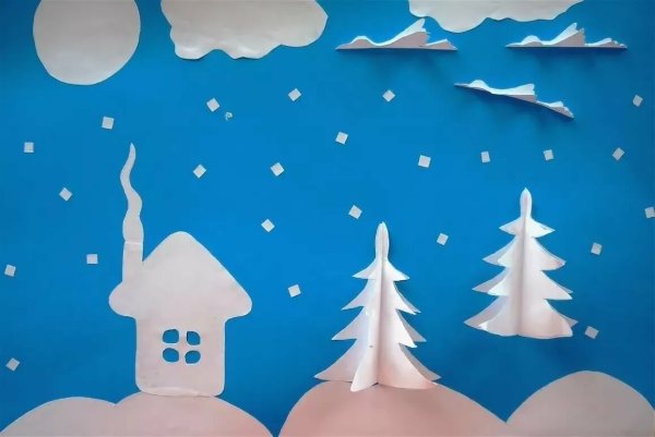 Аппликация на тему зима