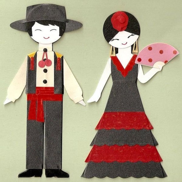 Кукла из цветной бумаги