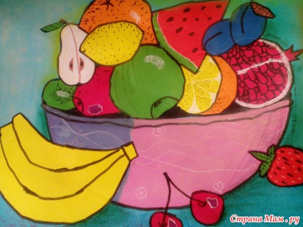 Рисование натюрморта из фруктов