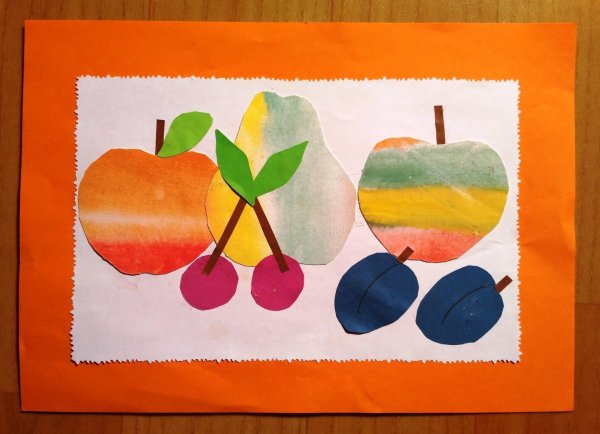 Обрывная аппликация фрукты