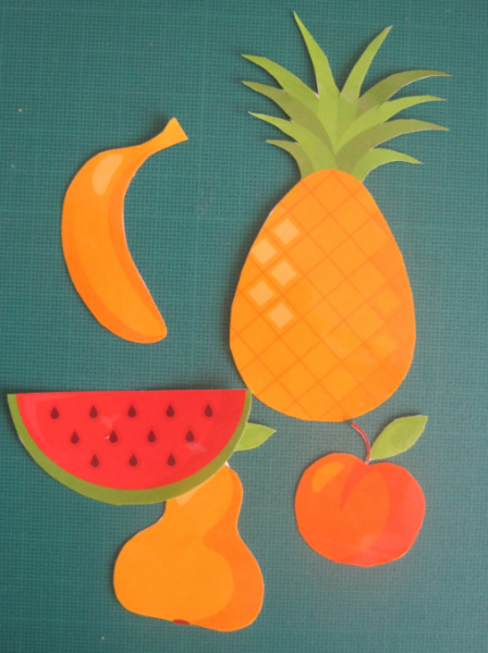 Аппликация овощей и фруктов