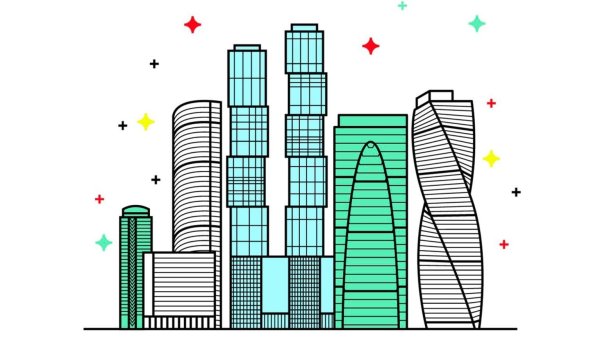 Эскиз современного города