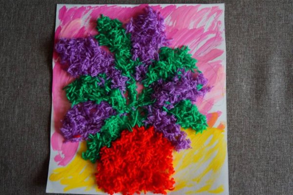 Аппликация из нарезанных ниток